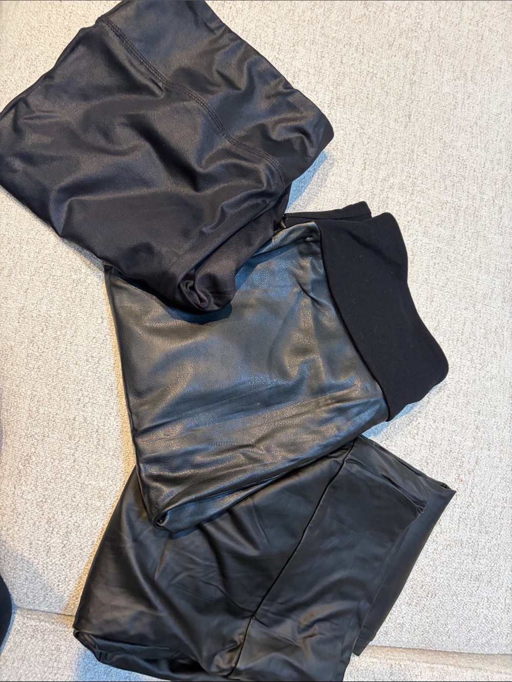 BUNDLE: Black Faux Leather Pants - Trio